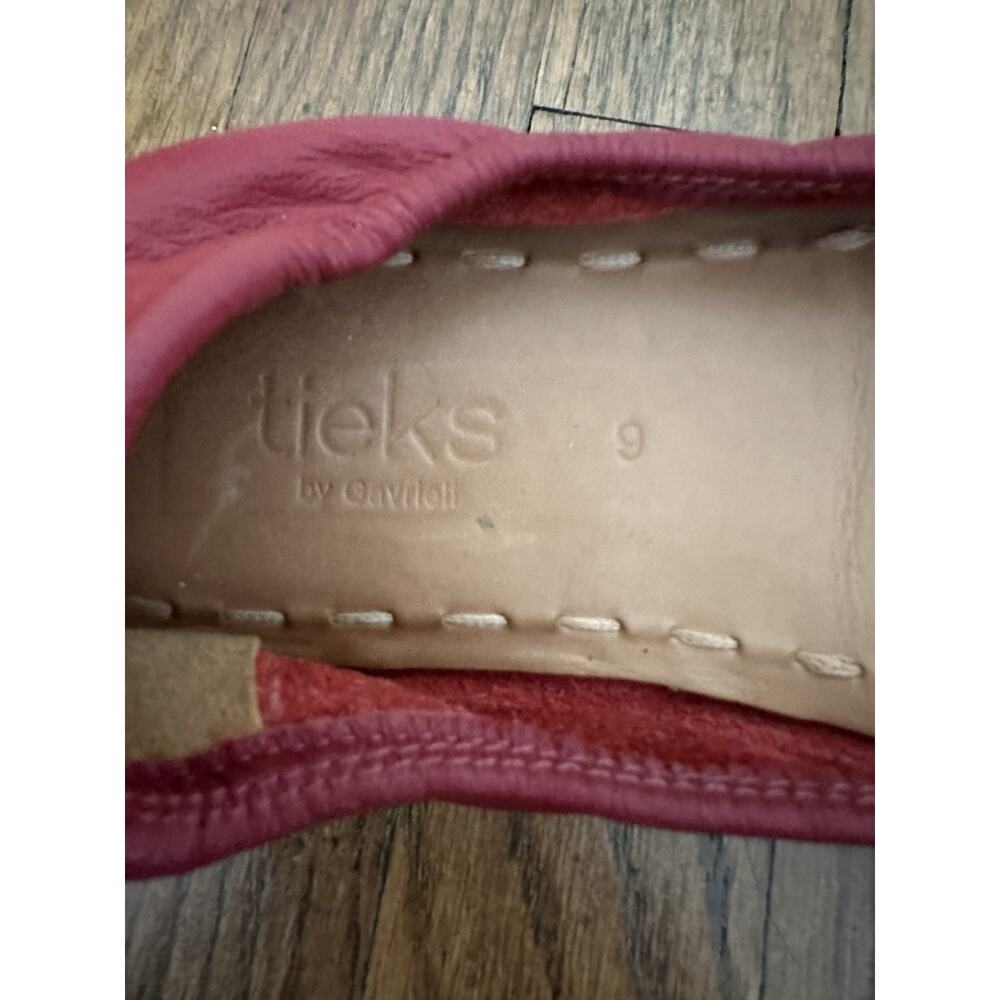 Tieks Womens Burgundy Leather Round Toe Slip On Casual Ballet Flats Size 9 - Picture 5 of 8